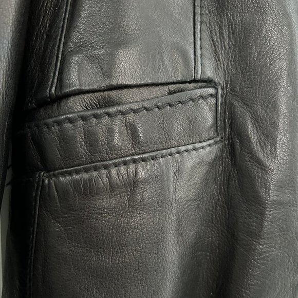 Leather Women's Jacket /Brown Y2K/ Unique Detailing Danier Leather - Picture 11 of 16